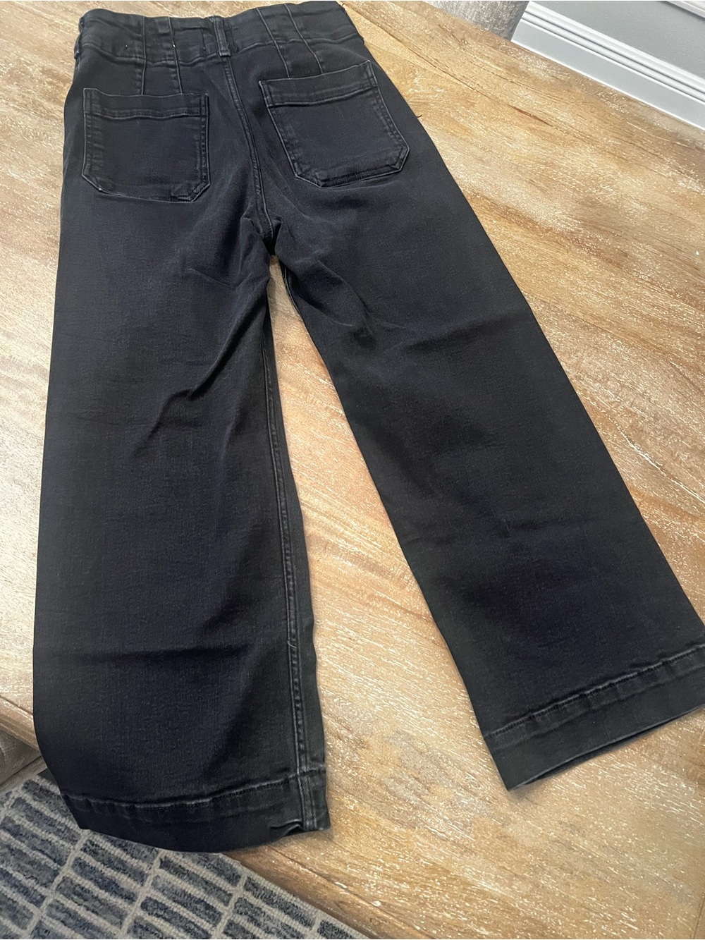 Anthropologie Black Cropped Wide-Leg Jeans